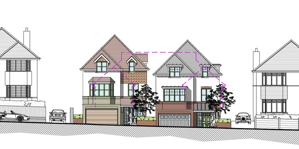 Planning permission granted for the replacement of one house with two ...